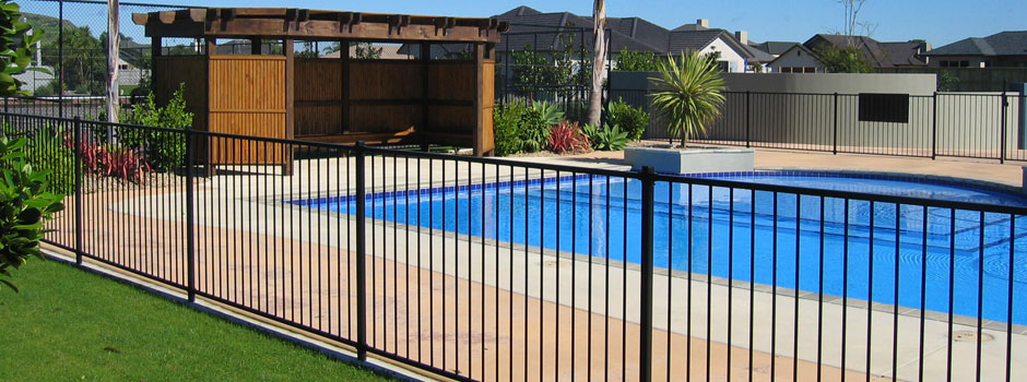 Fenced swimming pool
