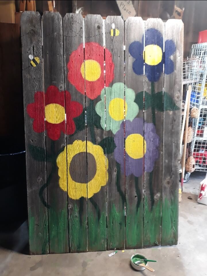 Painted Wooden Fence